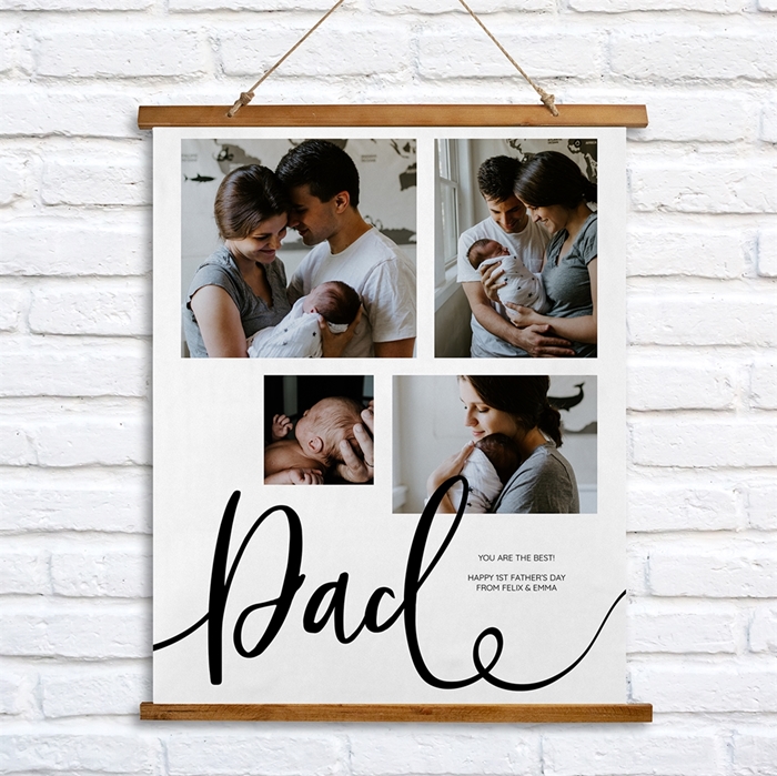 Picture of Dad Script Wooden Wall Tapestry