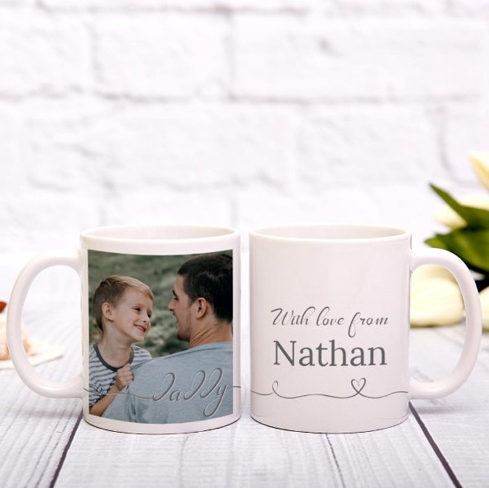 Picture of Daddy Script Personalized Mug